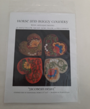 Karen Hahn ~ Horse &amp; Buggy Country ~ Wool Applique Pattern ~ Jacobean Heart - $8.86