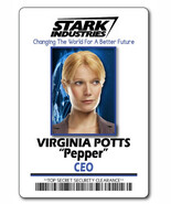 VIRGINIA PEPPER POTTS STARK INDUSTRIES NAME BADGE HALLOWEEN COSPLAY MAGN... - $22.32 CAD