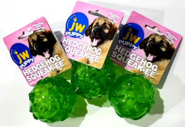 3 Pack JW Puppy Hedgehog Squeak-ee Small Green Ball - £25.51 GBP