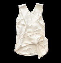 CELINE Paris 100% Silk Cross Front Top Off White Size 34 Made in France NWT image 8