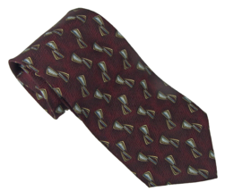 Louis Feraud Men&#39;s Tie 100% Silk Made in USA Burgundy &amp; Blue Handsome Necktie - £7.82 GBP