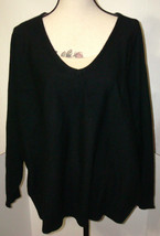 NWT New Womens 2X 1X Ryllace Plus 100% Cashmere Boyfriend Sweater Black Soft 228 - £170.90 GBP