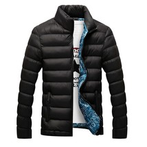 Winter Jacket Men 2022 Fashion Stand Collar Male Parka Jacket Mens Solid Thick J - £95.06 GBP