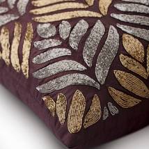 Purple Gold &amp; Silver Lattice Trellis 16x16 Velvet Pillowcase, Paintbrush Flower - £29.74 GBP+