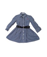 Girls 3T Ralph Lauren Blue Pinstripe ShirtDress With Belt Excellent Cond... - $22.72
