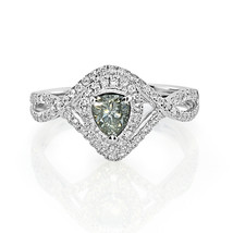 Real 0.78ct Natural Fancy Gray Diamond Engagement Ring 18K Solid Gold Pear - £3,267.83 GBP