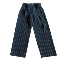 Wilfred Aritzia Black Pinstripe Cropped Pants w/ Belt High Waist Size 2 ... - $50.00