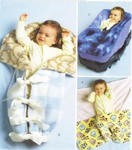 Baby Fleece Accessories Wrap Blanket Bunting Carrier Cover Sew Pattern Uncut - £10.38 GBP