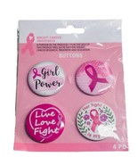 Breast Cancer Awareness Set Of 4 Metal Bottoms Women’s Pink  Inspirational - €13,45 EUR
