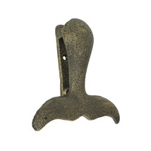 Zeckos Bronze Cast Iron Whale Tail Decorative Door Knocker Nautical Accent - £21.01 GBP