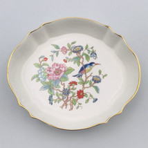 Aynsley Pembroke Floral Serving Trinket Dish Tray w/ Birds &amp; Flowers 5.25&quot;x4.5&quot; - £14.76 GBP