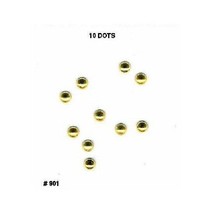 24K Gp Nail Charm Top Nail Art Gold 10 Dots - £4.64 GBP