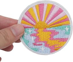 1 x Scenic Sunset Badge Embroidered Hot Melt Patch Clothes Bag Hat Shoes Accesso - $2.50
