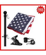 Complete 3x5 American Flag Display Kit with Durable 6ft Flag Pole &amp; Acce... - $60.59 CAD
