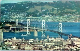 San Francisco Oakland Bay Bridge with Ships Crossing California Postcard  - £4.63 GBP