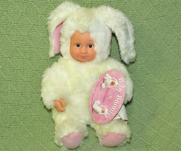 10&quot; Anne Geddes Baby Bunnies B EAN Filled Collectible Doll White Rabbit With Tag - £9.98 GBP