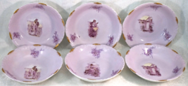 Rosenthal Porcelain Monbijou Helios Germany Purple Scenery 6 Small Bowls  - $39.99