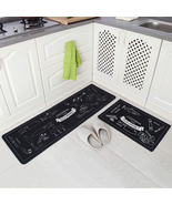 Carvapet 2 Piece Non-Slip Kitchen Mat Rubber Backing Doormat Runner Rug ... - £21.30 GBP