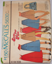 Vintage McCall’s Misses &amp; Jr/Teen Skirts or Culottes Size 11/12 #5630 1977 - £5.57 GBP