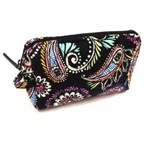 ❤️ VERA BRADLEY Bandana Swirl Cosmetic Bag Medium Floral Paisley Black - £5.56 GBP