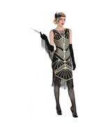 Roaring 20s Flapper Girl Black &amp; Gold Costume For Women Costume Hallowee... - £21.57 GBP