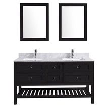 59&quot; Vanity Cabinet Set with Mirror Black LV6-60B by LessCare - £1,379.69 GBP