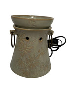 Scentsy Bamboo Tali Wax Home Scent Warmer Full Size Retired Olive Green Tan - $24.31 CAD
