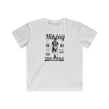 Kids 100% Combed Cotton Fine Jersey Tee with High-Quality Vintage Hiking Poster  - £17.29 GBP