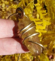 Kundalini African Congo Citrine Lemurian Pendant, Genuine South Africa #210 - $62.00 CAD