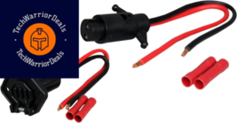 Pactrade Marine Boat Trolling Motor Plug &amp; Socket Set 2-Wire 8 black, red  - £32.30 GBP