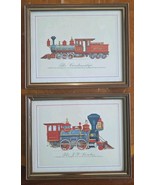 Vintage Artwork Reliance Industries Inc Locomotive Pictures X2 - $446.70 MXN