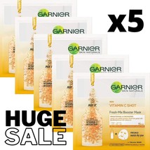 UK SALE | 5x Garnier Skin Naturals Fresh Mix Vitamin C Face Mask Serum Sheet - £18.87 GBP