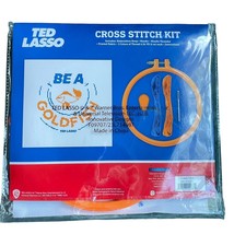 Warner Bros. Ted Lasso Stamped Cross Stitch Kit BE A GOLDFISH w Hoop - $13.32