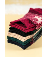 Blackish Green 5 Pairs/Set Christmas Reindeer Soft Crew Socks - $195.81 MXN