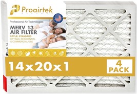 Proairtek AF14201M13SWH Model MERV13 14x20x1 Air Filters (Pack of 4) - $26.99