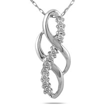 0.15ct Simulated Diamond 14k White Gold Plated Double Infinity Pendant Necklace - £48.55 GBP