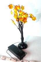 Halloween Black tree Fall leaves  tree Lights up 8 1/2&quot; tall with batteries - £14.75 GBP