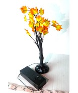 Halloween Black tree Fall leaves  tree Lights up 8 1/2&quot; tall with batteries - £14.99 GBP