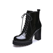 high quality genuine leather boots women lace up autumn winter ankle boots for w - £100.16 GBP
