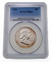 1953 50C Franklin Half Dollar Proof Graded by PCGS as PR64 - £116.95 GBP
