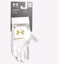 Under Armour Youth Batting Gloves White And Gold Logo Size OSFM New With... - $21.57