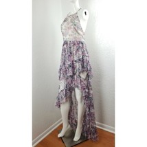 ASOS High Low Floral Dress Mesh Fun Colorful Summer Ruffle Sz US 4 - £60.93 GBP