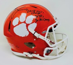 Trevor Lawrence Autographed Clemson Tigers Authentic Stat Helmet Fanatics Le 16 - £1,318.13 GBP