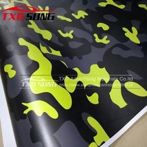 Nting camo vinyl car wrap styling with air bubble free pixel yellow camouflage graphics thumb200