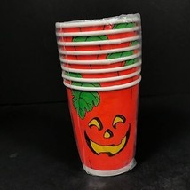 Vintage Halloween hot cold paper drink cups 8 Hallmark Jack o lantern NEW  - £12.62 GBP