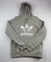 Adidas Originals Hoodie Adicolor Trefoil Womens XS Gray Pocket Drawstring - $19.59