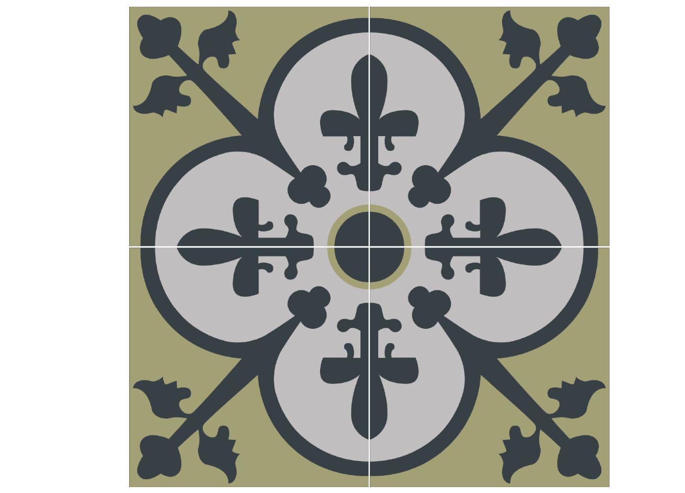 Mexican Mission Cement Tile Handcrafted 10 sqf - Bizancio2 - 8x8&quot; - $199.00