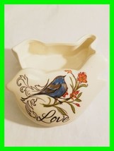 Unique Bird Shaped Small Curio Trinket Box Hand Painted Blue Finch On A ... - $14.84