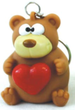 Bear Pop-Out Heart Action Keychain - Giggle or Scream in Enjoyment With ... - $55.24 MXN