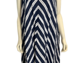 Lands&#39; End Navy and White Striped Sleeveless Shift Dress Size 2X - $37.99